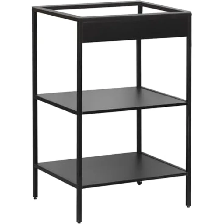 trendteam smart living - Lorin - Waschbeckenregal - Schwarz - Stilvolles Badregal mit 2 offenen Fächern - (BxHxT) 51 x 80 x 40 cm - praktische Aufbewahrung mit modernem Design