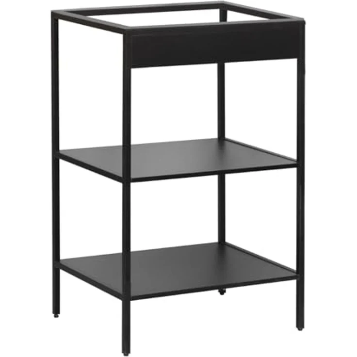 trendteam smart living - Lorin - Waschbeckenregal - Schwarz - Stilvolles Badregal mit 2 offenen Fächern - (BxHxT) 51 x 80 x 40 cm - praktische Aufbewahrung mit modernem Design – Bild 1