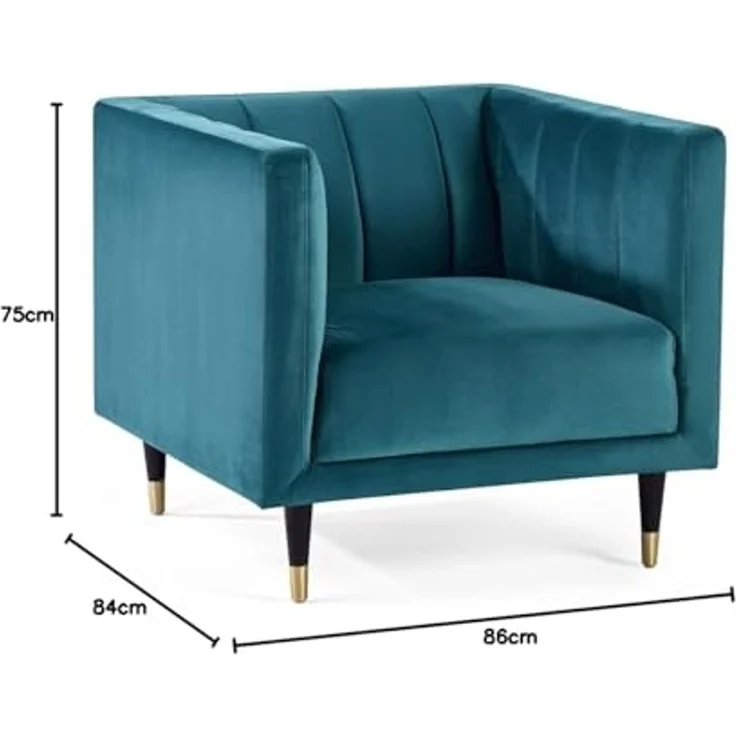 Julian Bowen Salma Stuhl mit gewellter Rückenlehne, Blaugrün, Einheitsgröße – Bild 2