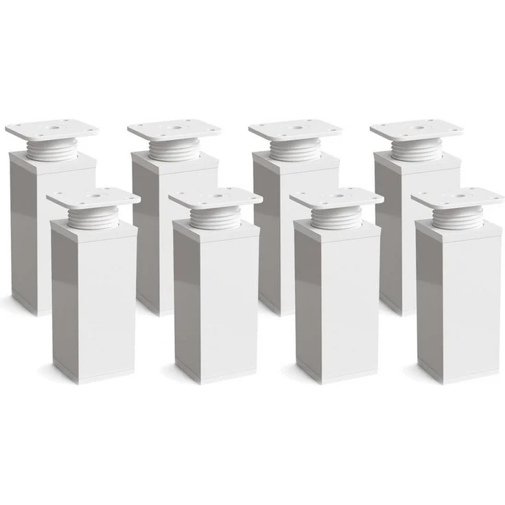 sossai® Möbelfuß Design-Möbelfüße, 4er & 8er Set, höhenverstellbar MFV1, Farbe: Weiß, (8-St), Farbe: Weiß – Bild 1