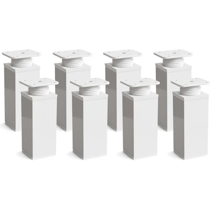 sossai® Möbelfuß Design-Möbelfüße, 4er & 8er Set, höhenverstellbar MFV1, Farbe: Weiß, (8-St), Farbe: Weiß