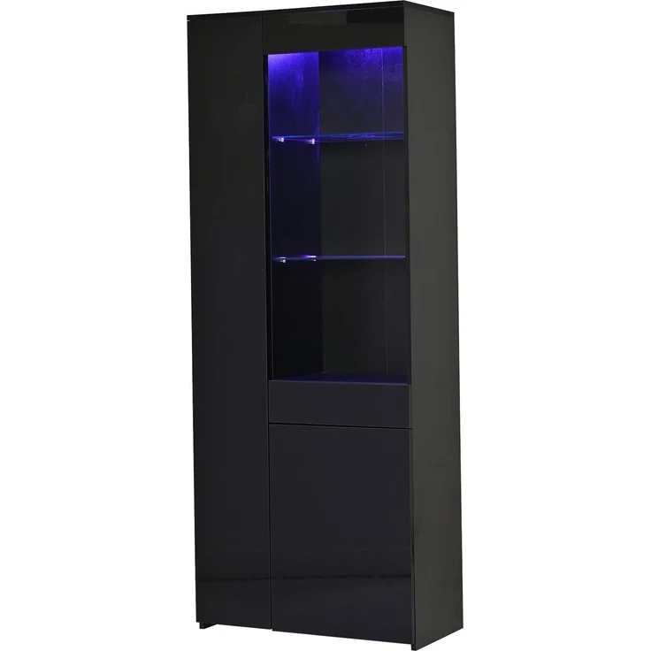 ZUBALIYA Schrank mit LED-Beleuchtung mit Schubladen in Schwarz, ideale Lösung für kleine Räume, robuste Verarbeitung, langlebige Materialien, einfache Selbstmontage, mit verständlicher Aufbauanleitung – Bild 20