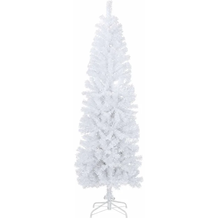 vidaXL Künstlicher schlanker Weihnachtsbaum 240 cm PVC und Stahl Weiß 42055244 – Bild 9