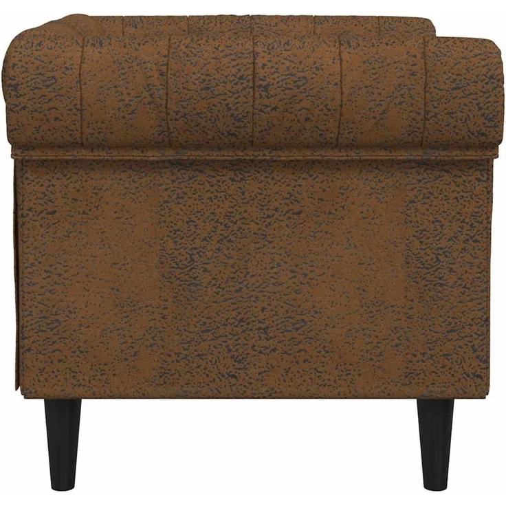 vidaXL Chesterfield-Sessel Braun Stoff 372546 – Bild 5