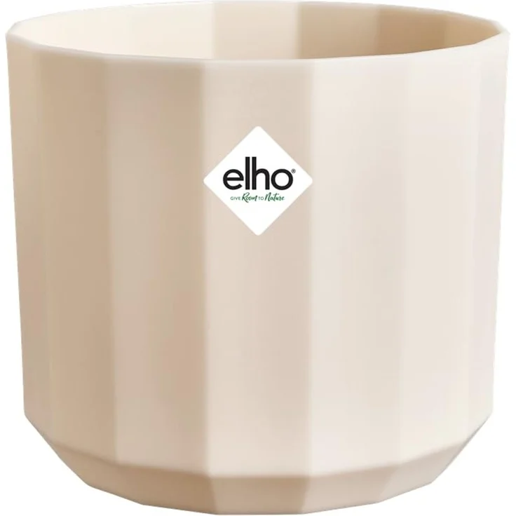 elho Facet Rund 14cm - Blumentopf für Innen - 100% recyceltes Plastik - Ø 14.1 x H 12.7 cm - Rosa/Almond Pink