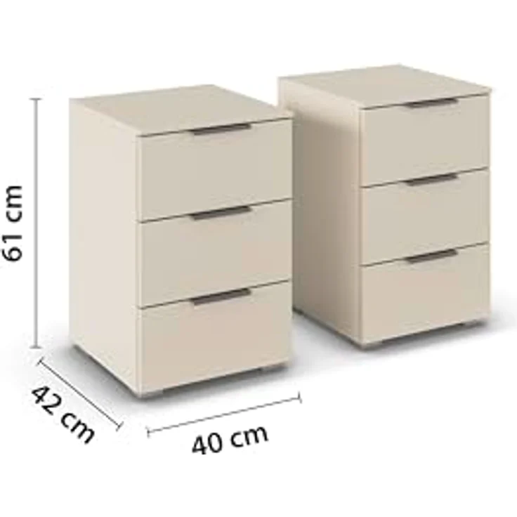 Rauch Möbel Alabama, Nachttisch-Paar, Farbe Beige, Maße 40x61x42 cm – Bild 3