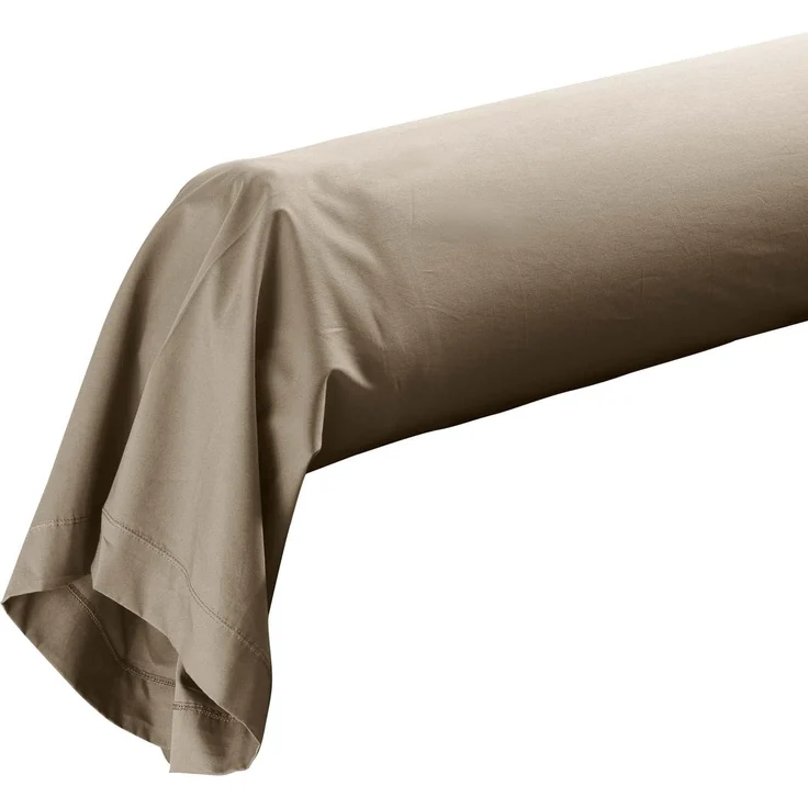 Douceur d'intérieur, Kissenbezug für Nackenrolle, 85x185 cm, Baumwollperkal, Sandfarben, Sand