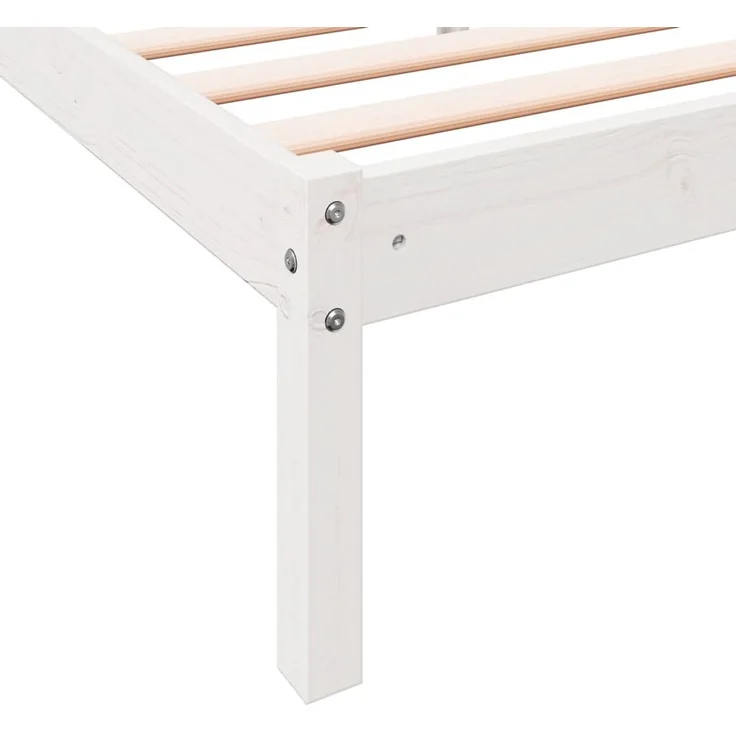 vidaXL Massivholzbett Extra Lang ohne Matratze Weiß 100x220 Kieferholz 852419 – Bild 7