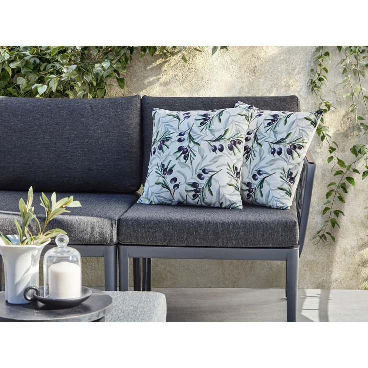 Gartenkissen 2er Set TRANQUI Pflanzenmuster 45 x 45 cm Bunt – Bild 3