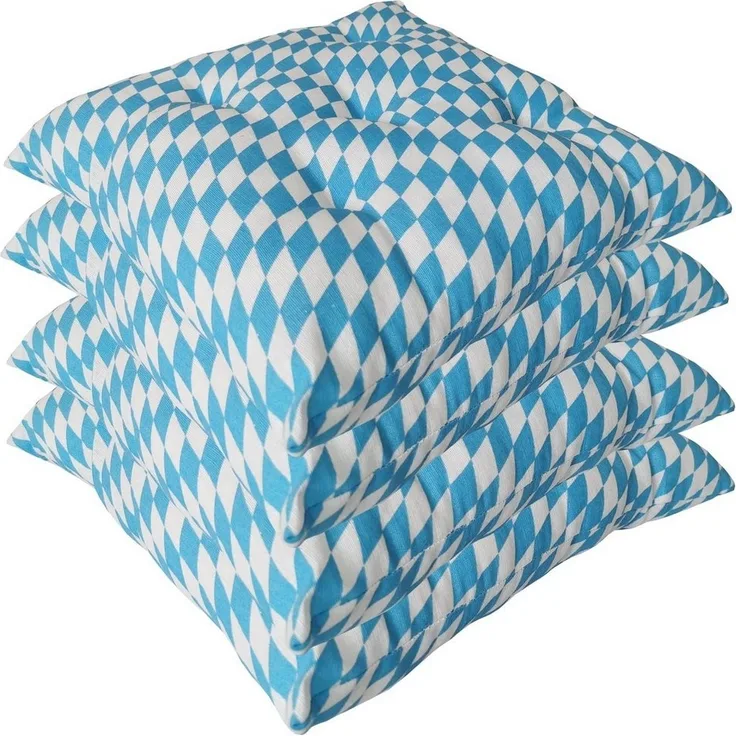 NYVI Stuhlkissen Sitzkissen Genua 4er Set - Dekokissen Sitzauflage für Indoor & Outdoor, Komfortabel & Robust, Gartenstuhlauflagen für 40x40 cm große Stühle