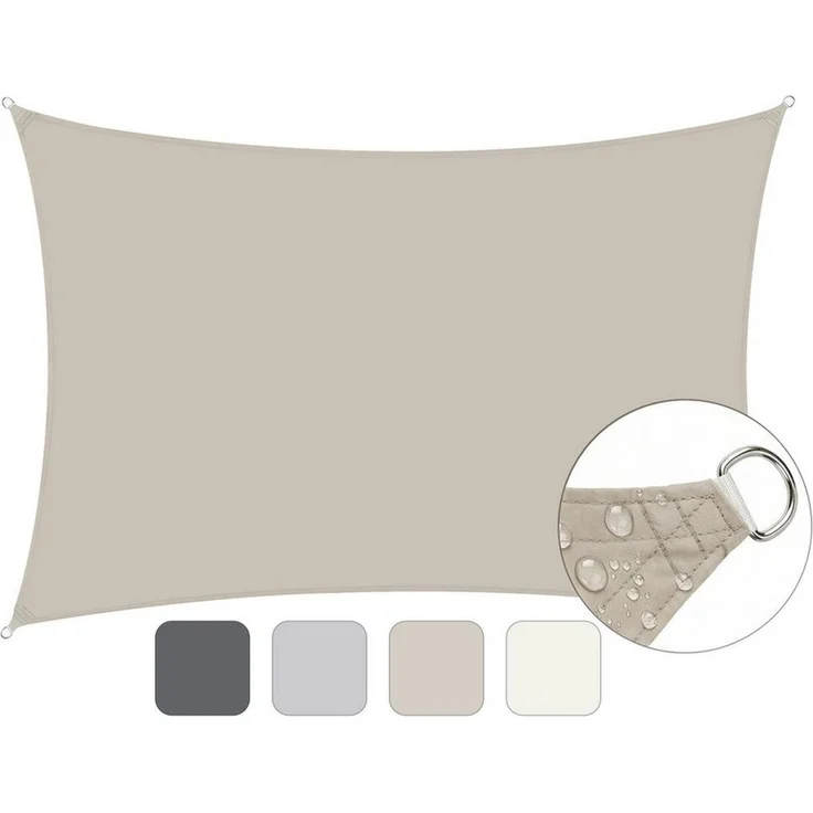 SUNULA Sonnensegel Balkon 160g/m² Polyester UV Schutz Sonnenschutz Terrasse Garten, Rechteckig, Taupe 2 x 3 m – Bild 3