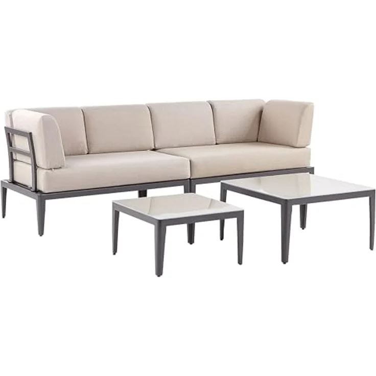 Ecksofa Lounge Set RIMA III Metall Beige – Bild 5