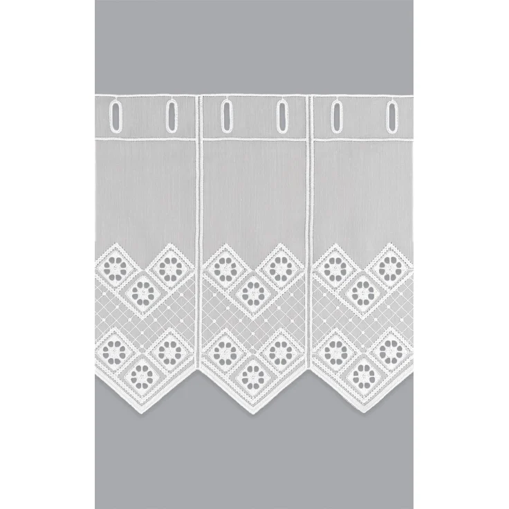 Lysel Scheibengardine Rautendesign (Bx H) 88cm * 30cm weiß/reinweiß – Bild 3