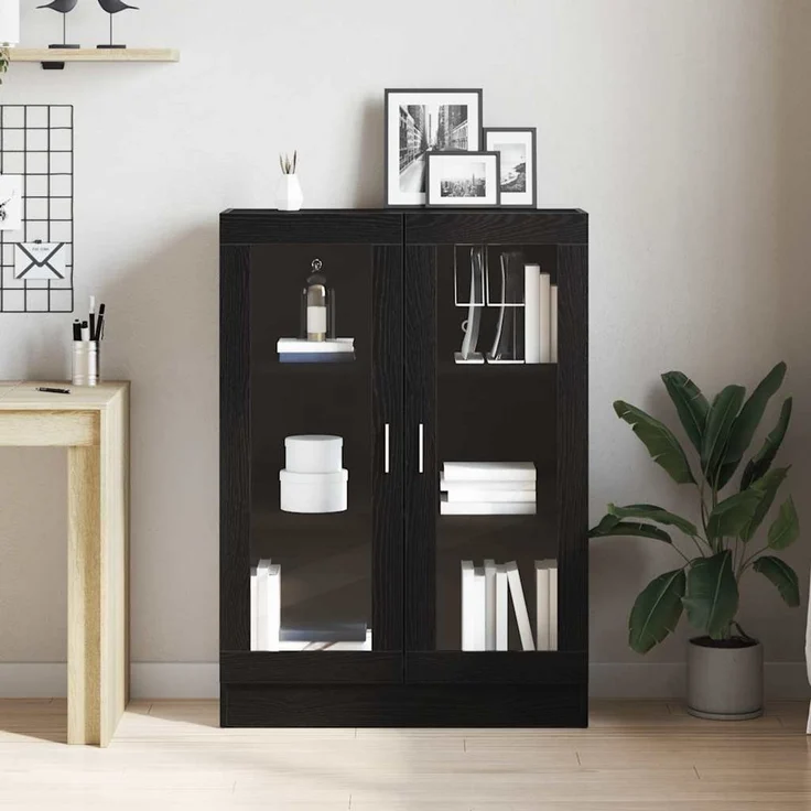 vidaXL Bücherschrank Schwarz Eichen-Optik 82,5x30,5x115 cm 862021 – Bild 2