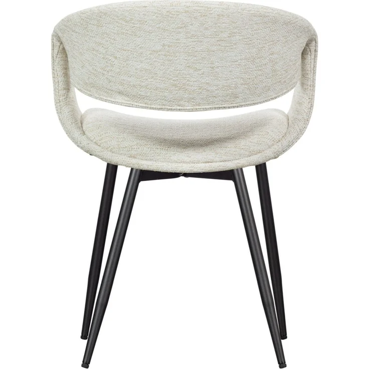 Esszimmerstuhl Yossi aus Webstoff, modernes Design, Natur Schwarz, gepolstert und komfortabel – Bild 4