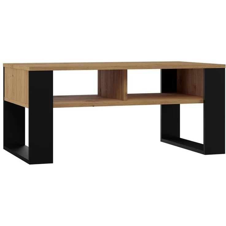 ibonto COUCHTISCH ARTISAN EICHE – SCHWARZ Robust, Kratzfest (H 50 x T 58 x B 90 cm) – Bild 4