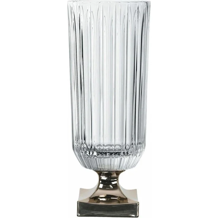Nachtmann Vase Minerva Platin auf Fuß, Kristallglas, Klar / Platin, 40 cm, 104165 – Bild 1