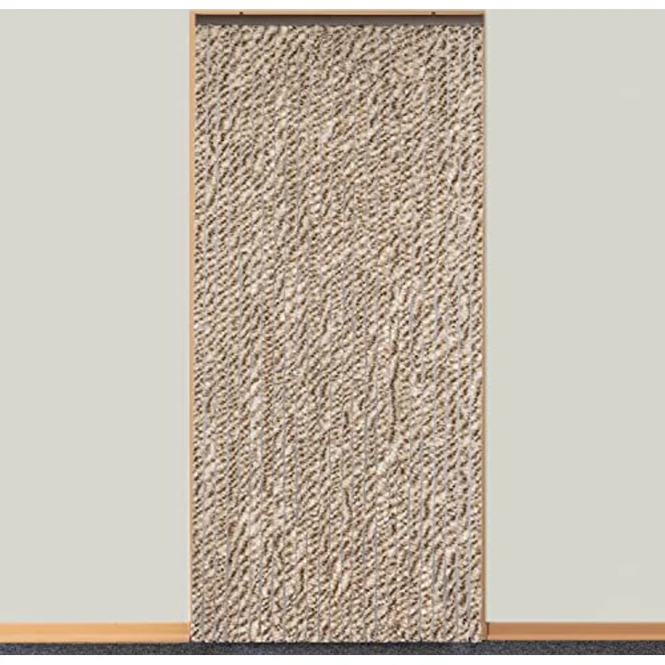 Moritz Flauschvorhang aus Chenille 100 x 230 cm braun grau meliert Türvorhang als Fliegenschutz Insektenschutz für Camping Wohnwagen – Bild 2