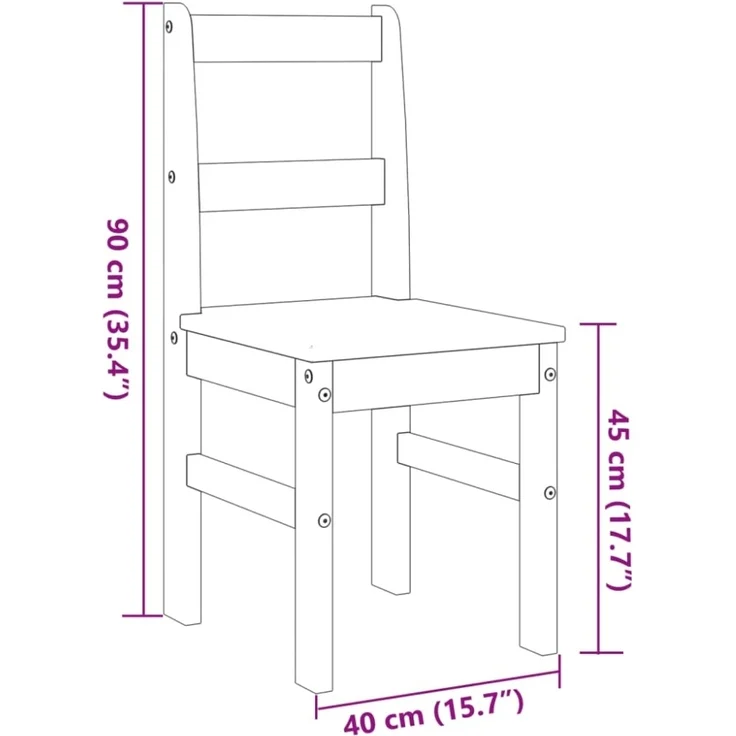 vidaXL Essstühle 2 Stk. Panama Weiß 40x46x90 cm Massivholz Kiefer 4005731 – Bild 2