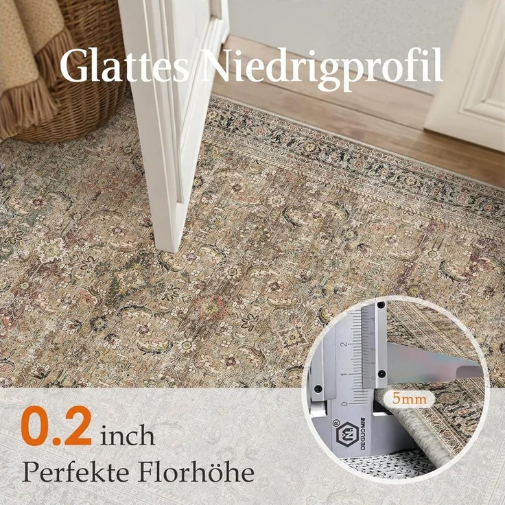PURECOZY Teppich Wohnzimmerteppich, rutschfester Teppich, Retro-Stil, rechteckig, Höhe: 5 mm, geeignet für verschiedene Innenräume, 120x180cm – Bild 4