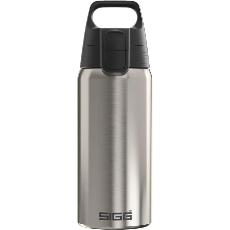 SIGG - Isolierte Trinkflasche - Thermosflasche Shield Therm One Brushed - kohlensäurehaltige Getränke - Auslaufsicher - Spülmaschinenfest - BPA-frei - 90% recycelter Edelstahl - Silber - 0,5L