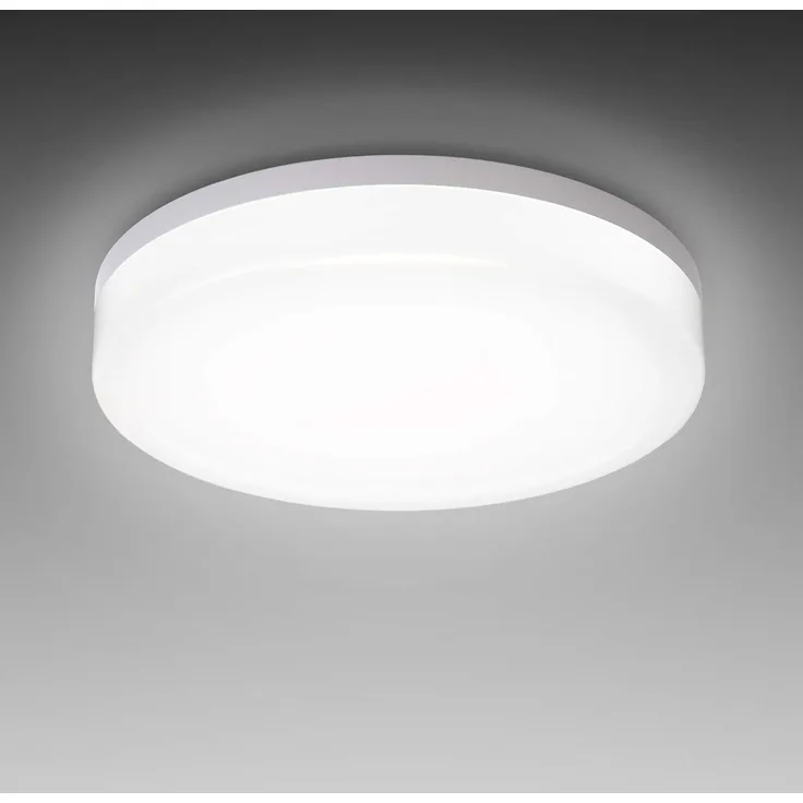 B. K. Licht - Deckenlampe für das Bad mit neutralweißer Lichtfarbe, IP54, 13 Watt, 1600 Lumen, LED Deckenleuchte, LED Lampe, Badlampe, Badezimmerlampe, Küchenlampe, Feuchtraumleuchte, 22x5,4 cm, Weiß
