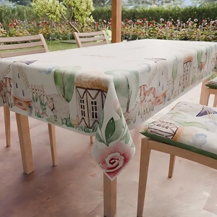 PETTI Artigiani Italiani - Fleckabweisende rechteckige Tischdecke für Partys und Geburtstage für Kinder, Tischabdeckung für Küche, Partydesign, 02 x 6 Plätze (140 x 180 cm), 100% Made in Italy