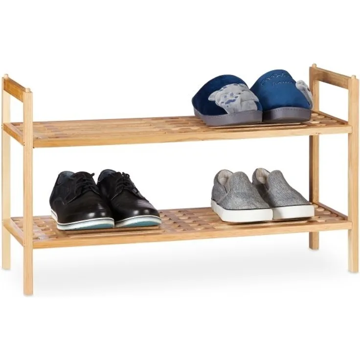 Schuhregal stapelbar Walnuss