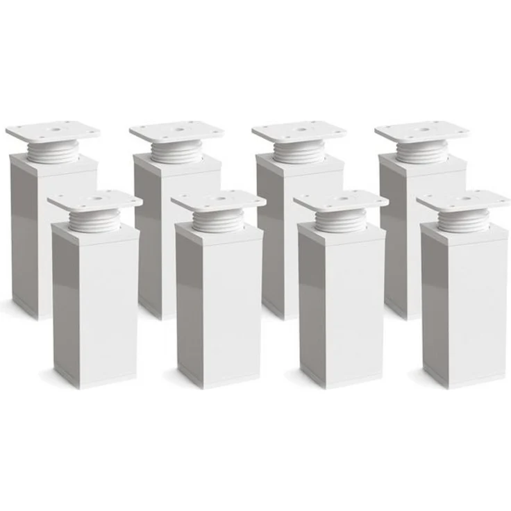 sossai® Möbelfuß Design-Möbelfüße, 4er & 8er Set, höhenverstellbar MFV1, Farbe: Weiß, (8-St), Farbe: Weiß – Bild 4