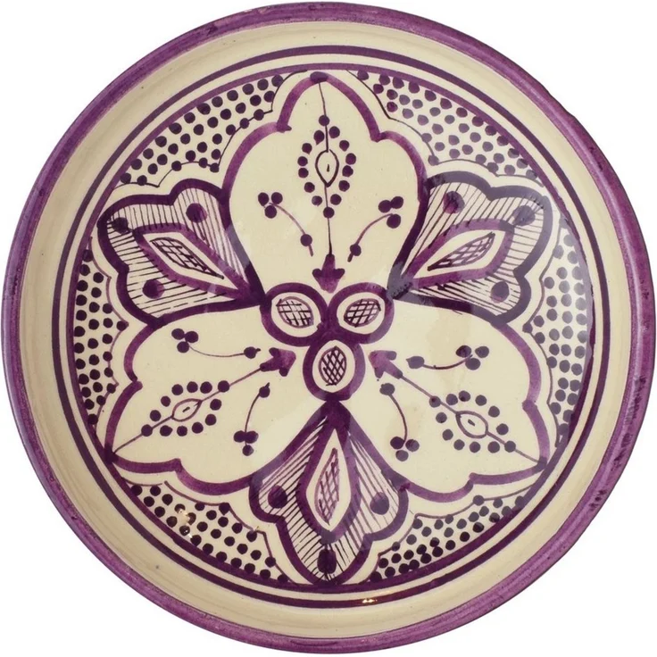 Marrakesch Orient & Mediterran Interior Dipschale Cuenco Alijan, estilo oriental, pintado a mano, en color rosa, 20 cm, Keramik, (1-tlg), Handarbeit – Bild 2