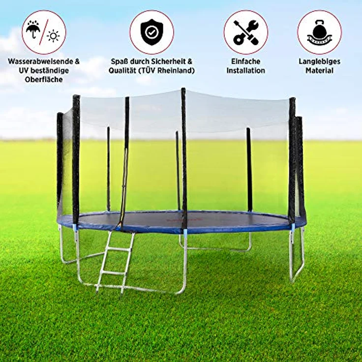 Arebos Trampolin-Randabdeckung Federschutz Ø 487 cm, Randschutz, PVC und PE, Reißfest, UV-resistente und wasserbeständige – Bild 3