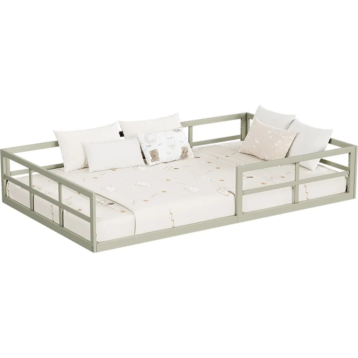 Bodenbett aus Metall Minno Greige 120x200 mit Matratze Vitalispa – Bild 5