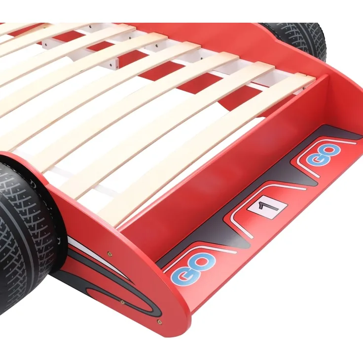 Kinderbett im Rennwagen-Design 90x200 cm Rot