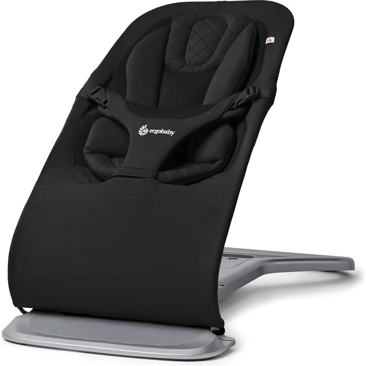 Ergobaby 3-in-1 Evolve Bouncer, Ergonomische Babywippe für Neugeborene ab Geburt bis zum Kleinkind, Babyschaukel mit Neugeboreneneinsatz (2,5 kg - 13,2 kg), Onyx Black – Bild 1
