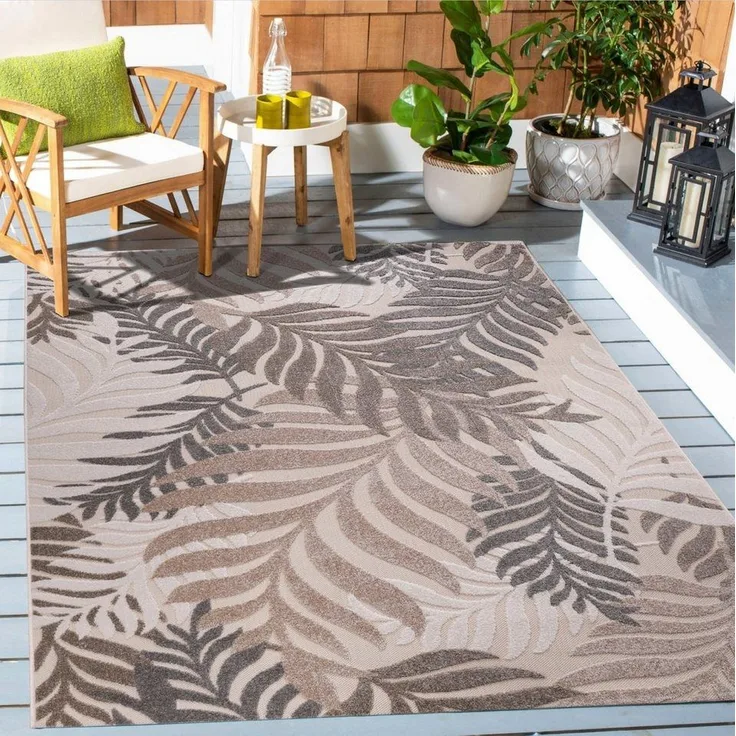 Sanat Teppich Floral Outdoor, rechteckig, Höhe: 6 mm, In- und Outdoor geeignet, florales Design, Balkon, Terasse