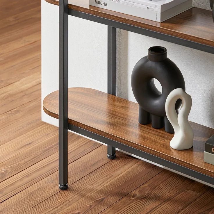 SoBuy FSB67-WS Konsolentisch Flur, Spanplatte, Melamin, Braun, 110 x 86 x 25 cm – Bild 6