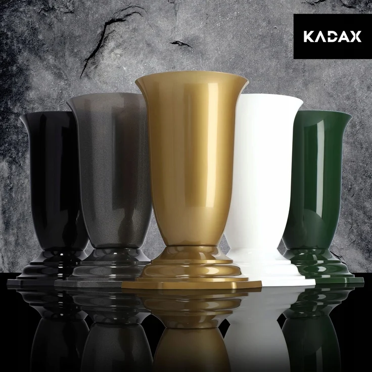 KADAX Vase, Fläschchen für Friedhof, Grabstein, Graphit, 23 cm – Bild 8