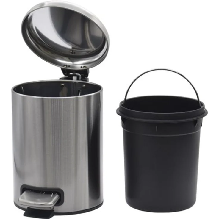 Euroshowers GmbH Kosmetikeimer Classic Chrom, 3 Liter mit Pedal, Inneneimer und soft-close Deckel
