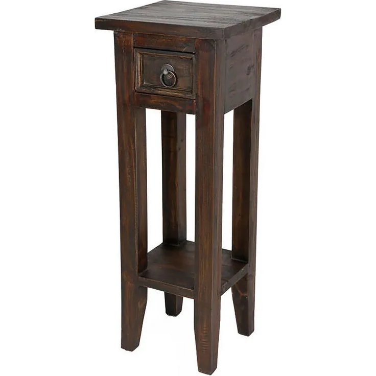 Spetebo Beistelltisch Mahagoni Telefontisch 67cm - braun (Stück, 1-St, Beistelltisch), Vintage Holz Telefontisch