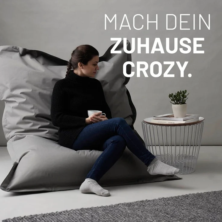 Lumaland 'Classic' XXL-Sitzsack, Indoor & Outdoor, Weinrot, Polyester, 380 l – Bild 3