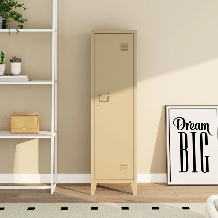 Einzelspind Kurikka 137x38x38 cm Kamelfarben [en. casa] – Bild 3