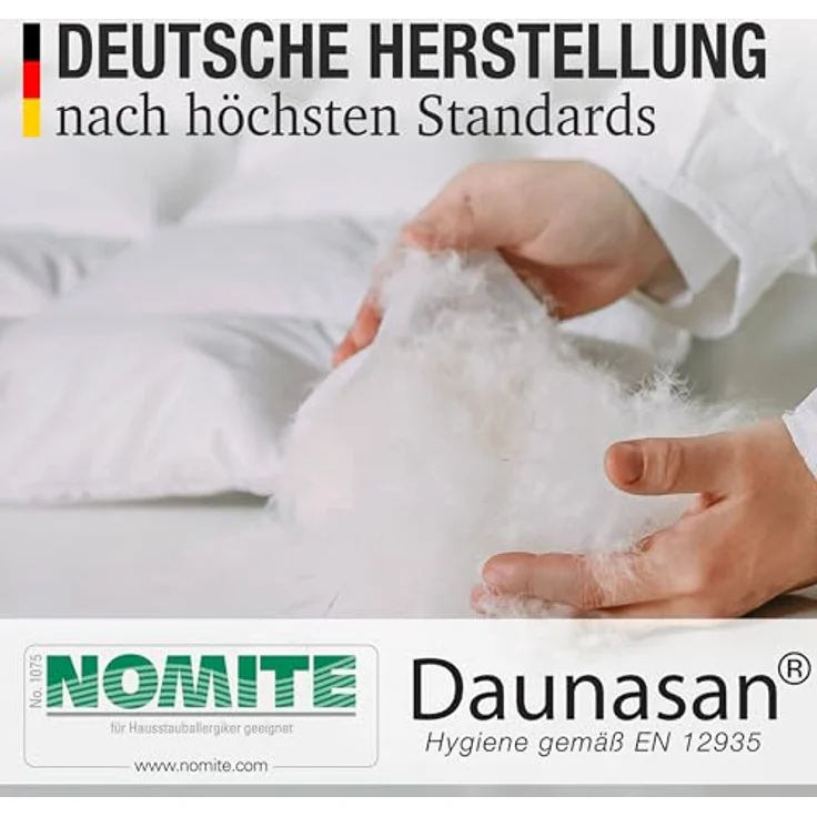 KNERST Federbettdecke Bettdecke mit weichen 10% Daunen & 90% Federn, Füllung: 90% Federn und 10% Daunen, Baumwollbezug, Kassetten Federbett, Daunen und Federn Bettdecke – Bild 3