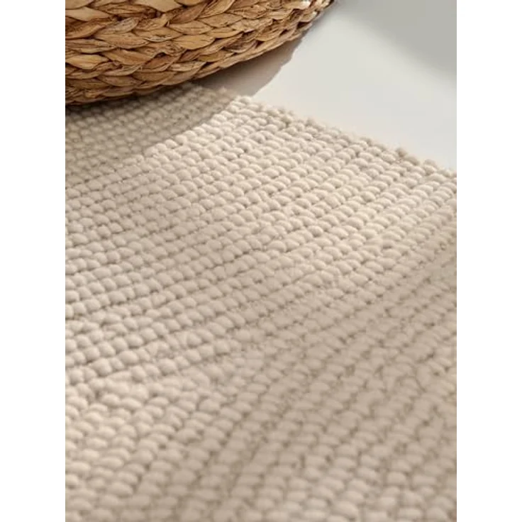 XXXL Wollteppich Eleni, Rund, Creme, Handgetuftet, Pflegeleicht, Für Fußbodenheizung Geeignet, 150 cm Durchmesser – Bild 8