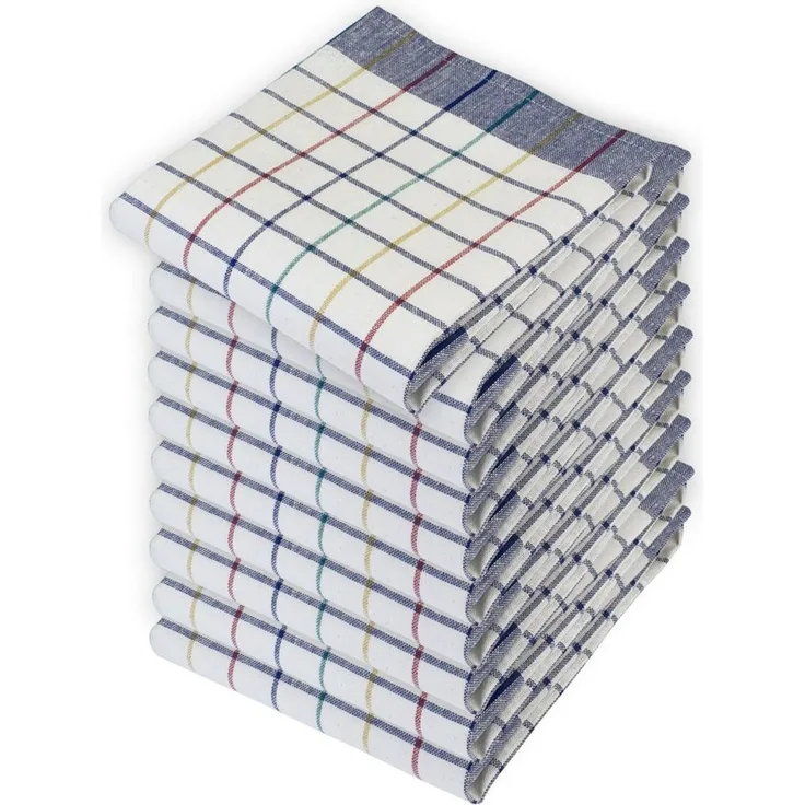 Delindo Lifestyle Geschirrtuch Bern, 10er Set, Baumwolle, Saugstarke Küchentücher, Kariert, 50x70 cm