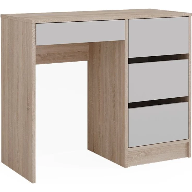 Schreibtisch Sherry Weiß/Sonoma 90 x 40 cm mit Schubladen Vicco – Bild 1