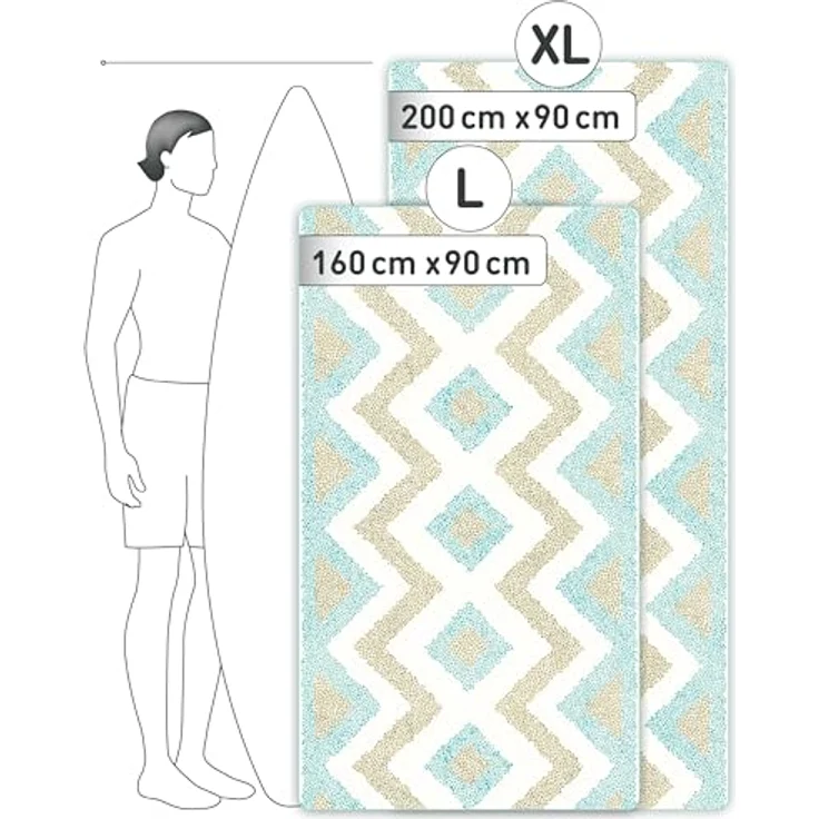 Fit-Flip Strandtuch XXL Mikrofaser, leicht und schnelltrocknend, 100% recyceltes Badetuch (Crocodile 200x90cm) – Bild 4