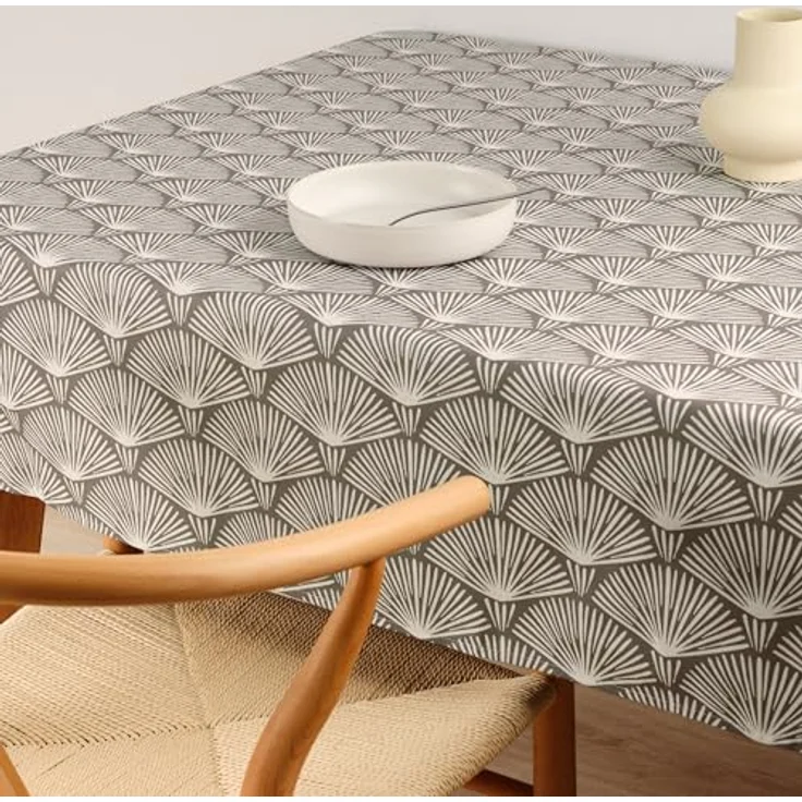 Belum Tischdecke, 140x140 cm, schmutzabweisend, 100 % Baumwolle, harzbeschichtet, kein Wachstuch, Tischdecke mit Baumwolle, wasserdicht, schmutzabweisend, flüssigkeitsabweisend, Braun – Bild 4