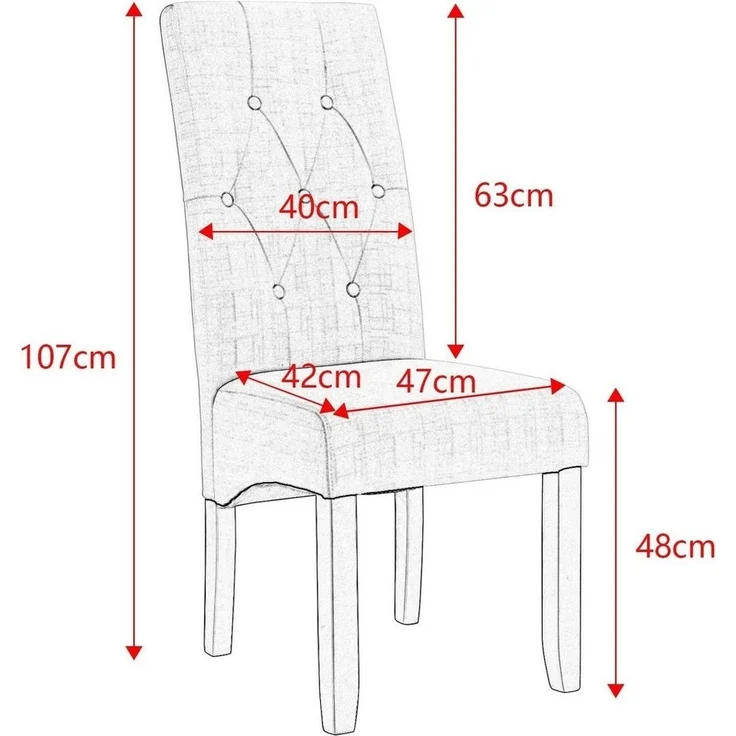 Woltu Esszimmerstuhl (Set, 4 St), Küchenstuhl mit Massivholz Beine, Leinen – Bild 2