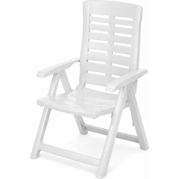 Koopman Gartenstuhl Hochlehner Kunststoff Klappstuhl 108x59x56cm Weiß 2er Set (2 St), 2 Personen, Wetterfest, Klappbar, Outdoor, Robust – Bild 1