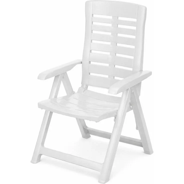 Koopman Gartenstuhl Hochlehner Kunststoff Klappstuhl 108x59x56cm Weiß 2er Set (2 St), 2 Personen, Wetterfest, Klappbar, Outdoor, Robust